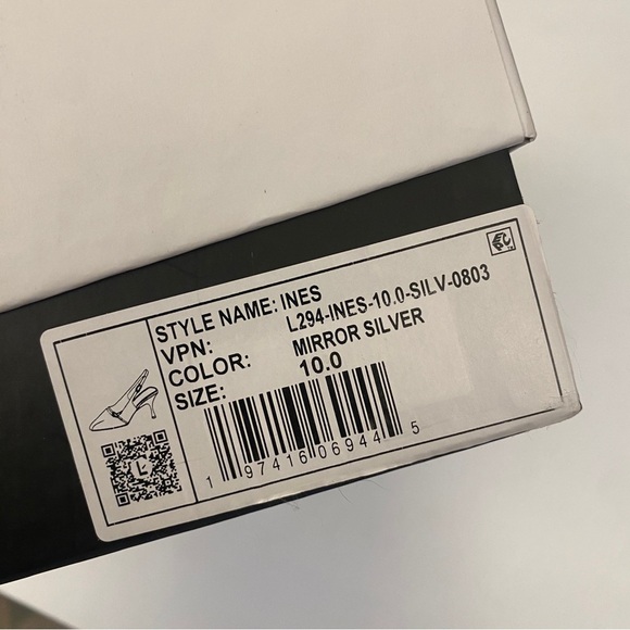 Larroude || Ines Pump Slingback Heels Mirror Silver Specchio 10 NIB - Picture 4 of 5